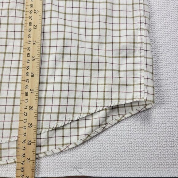 Barbour Shirt\ Men's‎ 3XL\ Long Sleeve\ Corduroy\ Trim Button Down\ White\ Plaid - Picture 11 of 11